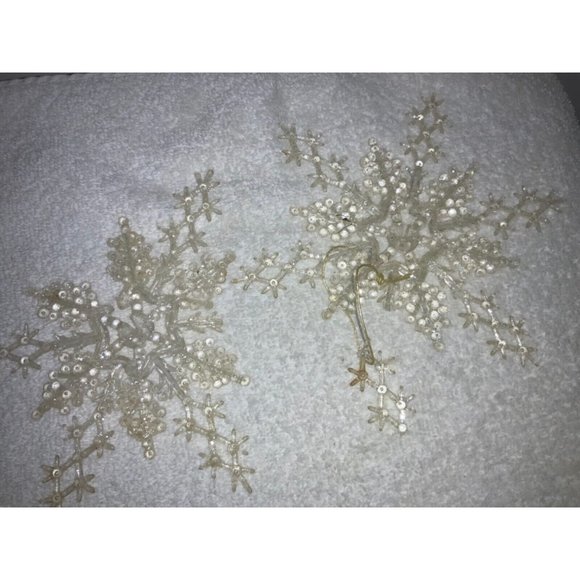 Plastic Snowflake Hanging Ornaments Lot of 15 Vintage ornaments - Picture 6 of 10